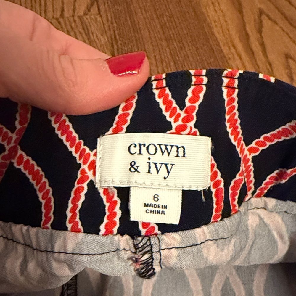 Crown & Ivy Navy and Red Nautical Skort Women's Size 6 - Picture 4 of 4
